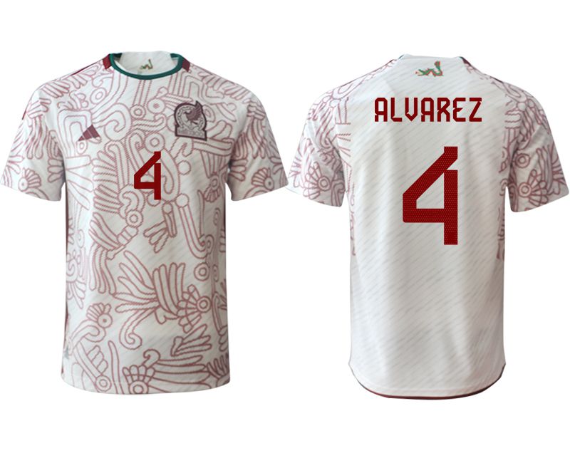 Men 2022 World Cup National Team Mexico away aaa version white #4 Soccer Jersey->mexico jersey->Soccer Country Jersey